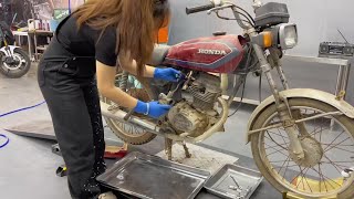 A Girl’s Journey Restoring Her Father’s 1989 Honda CG125 | From Rust to Rebirth