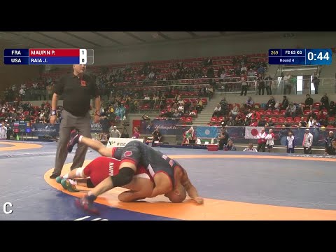 Round 4 FS - 63 kg: P. MAUPIN (FRA) df. J. RAIA (USA), 7-3