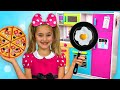 Sasha go to Mouse party and Cooking with toy Kitchen play set