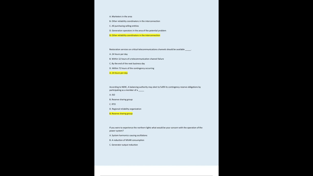 NERC Final Assessment Exam Correct answers Already GRADED A