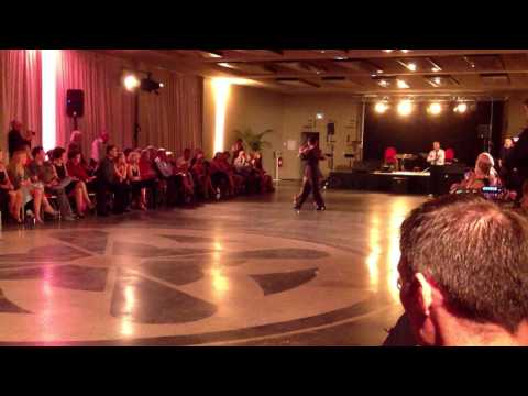  Julie Debrincat  and  Mathieu Charnay  are  dancing  to  a  tango  at  Festival tango côte basque  in  2016