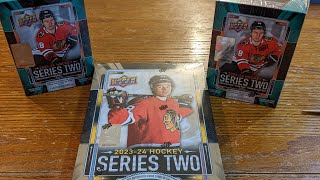 2023-24 Upper Deck Series 2, Second Hobby box and two more Blasters, 12 Young Guns!