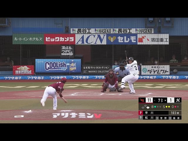 【7回裏】要所を締める投球!! イーグルス・早川隆久 7回1失点の好投を見せる!! 2022年7月3日 千葉ロッテマリーンズ 対 東北楽天ゴールデンイーグルス