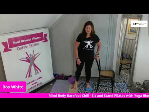 Mindful Movement Barefoot Chill Stand and Sit Pilates with Yoga block