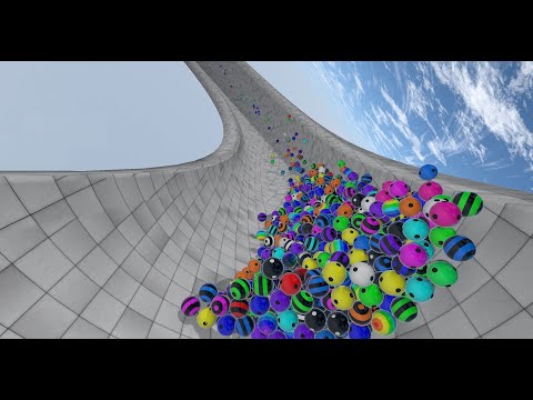Don't Fall Off the Course 2 - The Half Pipe - Proliferation Survival Marble Race in Unity