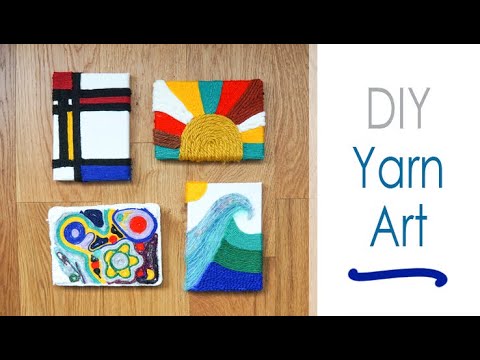 DIY Yarn Art  Easy Tactile Canvas 'Paintings' : 9 Steps (with