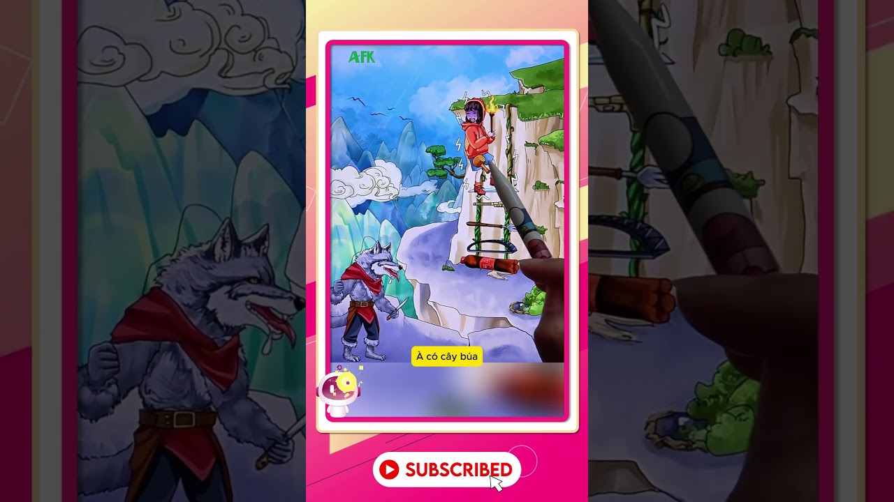 Giúp cô bé quàng khăn đỏ làm thang