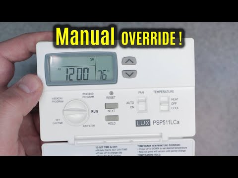 LUX Pro PCP511LC | Manual TEMP Override | Programmable 5-2 Day Thermostat TX1500E
