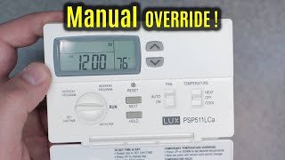LUX Pro PCP511LC | Manual TEMP Override | Programmable 5-2 Day Thermostat TX1500E