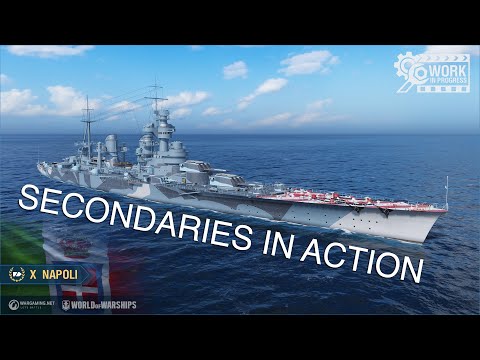 World of Warships | Tier X Italian Cruiser Napoli secondaries in action