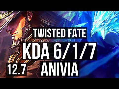 TWISTED FATE vs ANIVIA (MID) | 3.4M mastery, 6/1/7, 400+ games | NA Master | 12.7