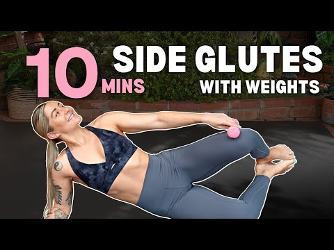 10 Min Side Glutes weighted Pilates // DUMBBELL workout | Beginner Friendly