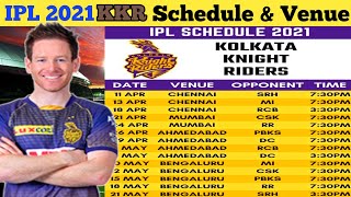 IPL 2021 || KKR Team All 14 Match Schedule | Kolkata knight Riders All Match Schedule 2021