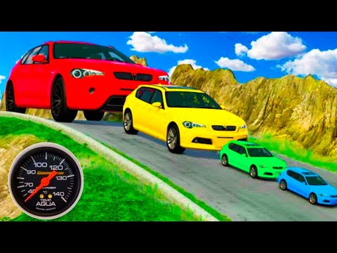 Car Long Jump - Big & Small Cars vs Long Jump - Colour Full Car  BeamNG Drive