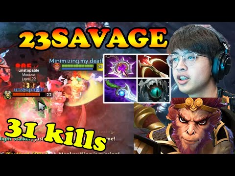 23SAVAGE MONKEY KING CRAZY GAME 31 KILLS STILL HARD TO PUSH VS MEDUSA VOID SPIRIT | DOTA2ORBS