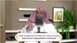 صورة غمس اليد في الإناء قبل غسلها ثلاثا بعد القيام من النوم (الطهارة - باب السواك وسنن الوضوء ) م52