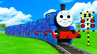 電車アニメ| あぶない電車 Thomas Railway Crossing🚦 Fumikiri 3D Railroad Crossing Animation #1