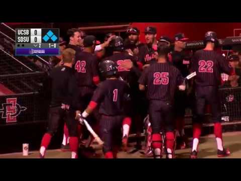 SDSU BASEBALL: AZTECS 9, UC SANTA BARBARA 1 - 2/16/18