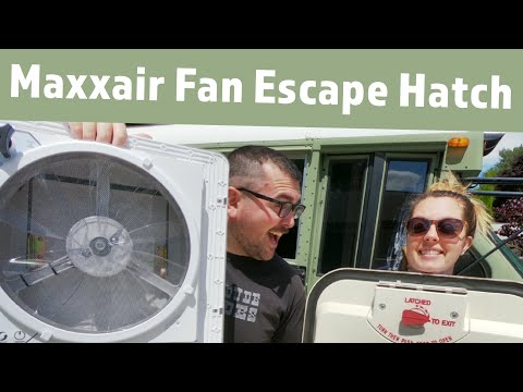 DIY Skoolie Conversion Escape Hatch Maxxair Fan Install How-To Video