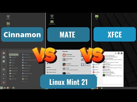 Linux MInt 21 Cinnamon vs MATE vs XFCE  (RAM Consumption)