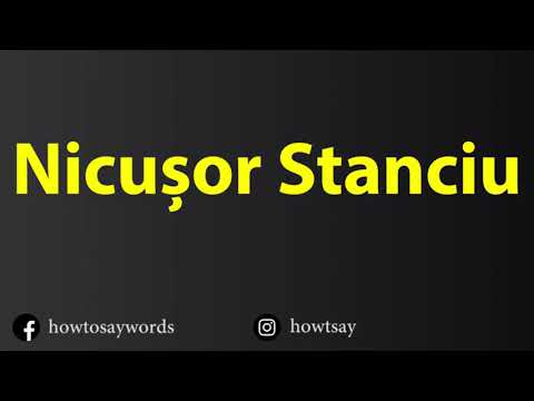How To Pronounce Nicusor Stanciu