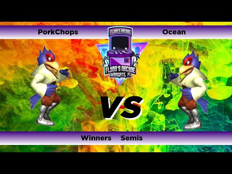 Flynn's Arcade 053 Winners Semis - PorkChops (Falco) Vs Ocean (Falco) SSBM Melee Tournament