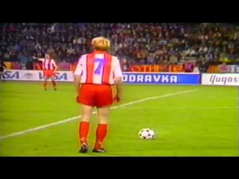 Robert Prosinecki freekick goal vs Glasgow Rangers   European Cup 1991