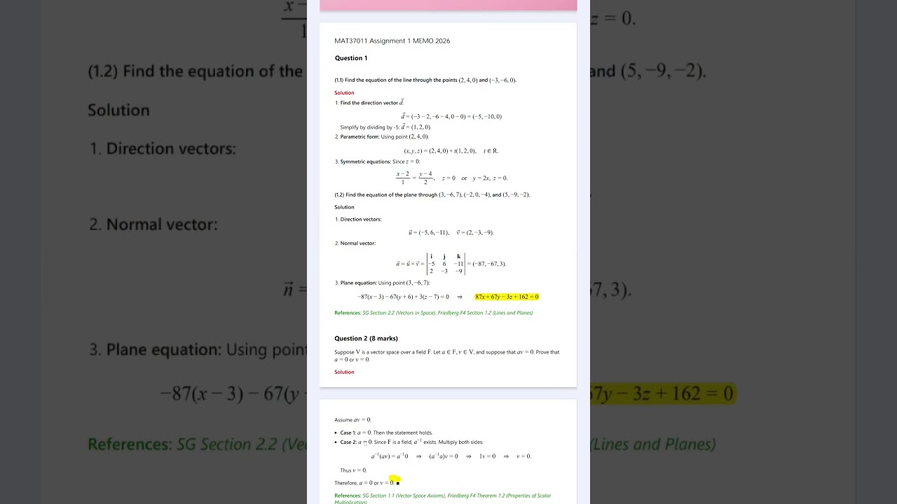 MAT3700 Assignment 1 2026 | Due 4 May 2026 - Distinction Guaranteed