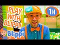 Blippi Visits An Indoor Playground Jumping Beans 1 HOUR OF BLIPPI TOYS Videos For Kids