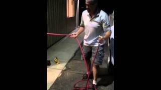 Automatic air hose reel through the wall at our Airport