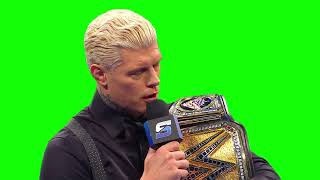 Cody Rhodes “if we shake hands are you gonna kick me in the balls and turn on me too?” green screen