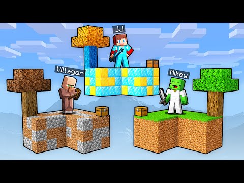 JJ vs Mikey vs Villager: POOR vs RICH SKYBLOCK BATTLE in Minecraft - Maizen