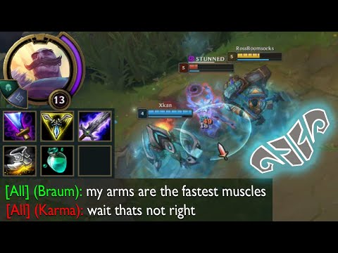 Braum but he attacks u rly fast in top lane so you can't move lmao