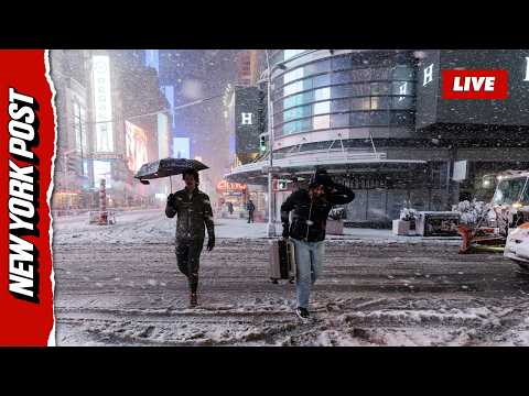 Live: Historic Storm Slams New York - View from Times Square