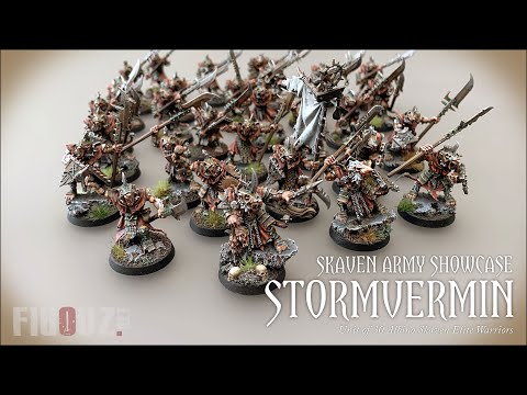 SKAVEN STORMVERMINS FOR AGE OF SIGMAR - My 30 warriors unit SHOWCASE #ageofsigmar #skaven #aos