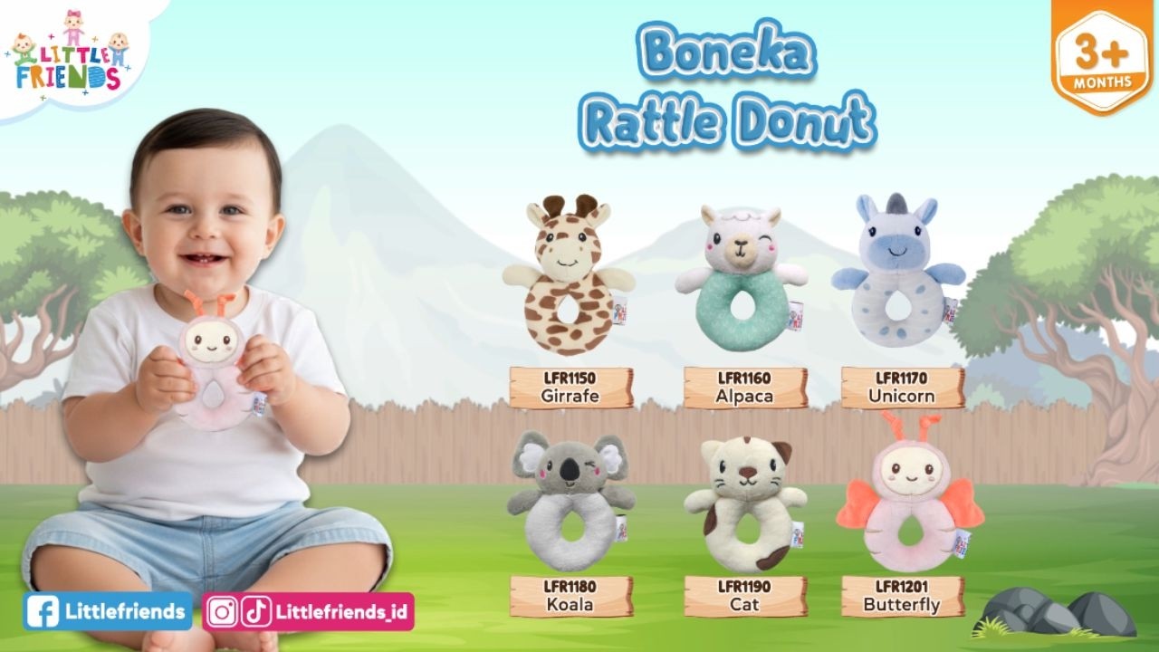 Rattle Donut Butterfly Pink LFR1210 Little Friends