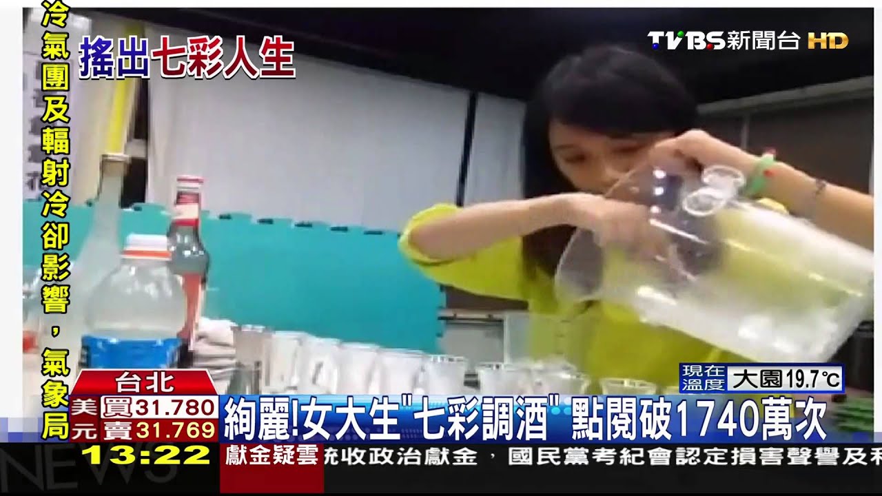 絢麗!女大生「七彩調酒」 點閱破1740萬次