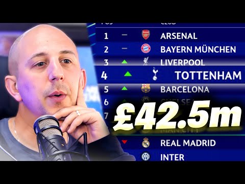 Tottenham Receive £42.5m For Placing 4th!!!
