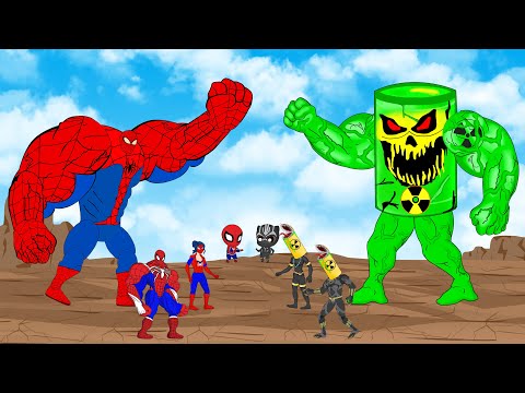 SPIDERMAN Family & Black Panther Vs Evolution Of MONSTER RADIATION: Who Win? | SUPER HEROES MOVIE