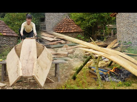 Easy way to make a wooden boat from many pieces of wooden planks the old-fashioned way