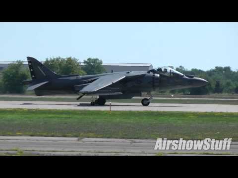 Three Simultaneous USMC AV-8B Harrier II+ Takeoffs - EAA AirVenture Oshkosh 2015