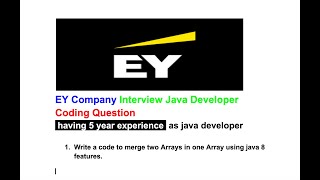 EY Interview Coding Question | Merge two array using java 8 features