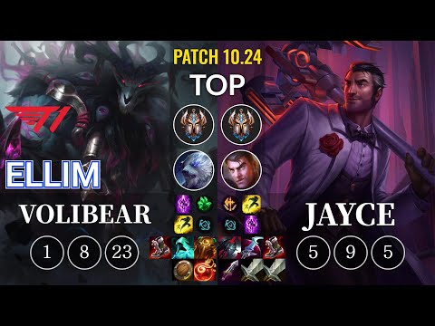 T1 Ellim Volibear vs Jayce Top - KR Patch 10.24
