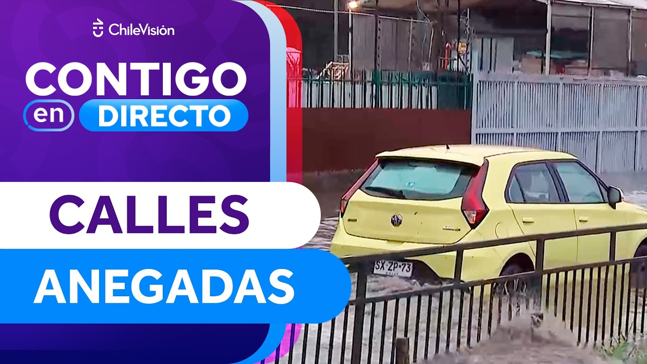 AUTO QUEDÓ ATRAPADO: Los estragos de la fuerte lluvia en Cerrillos - Contigo en Directo