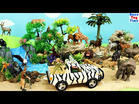 African Savanna and Forest Scenery with Animals Figurines Collection