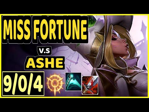 K1NG (MISS FORTUNE) vs ASHE - 9/0/4 KDA BOTTOM ADC CHALLENGER GAMEPLAY - OC