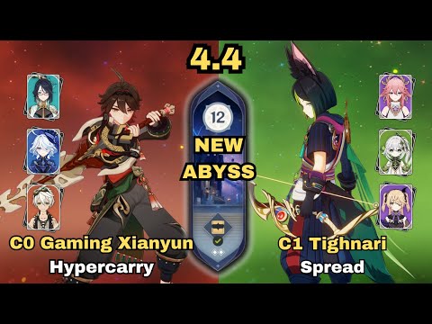 NEW 4.4 SPIRAL ABYSS! C0 Gaming Xianyun Hypercarry & C1 Tighnari Spread | Genshin Impact
