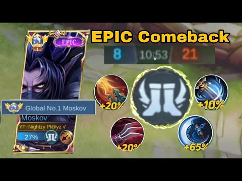 MOSKOV TOP 1 GLOBAL 2023 gameplay / One hit Build ~ intense hard carry Toxic team ~ mlbb moskov