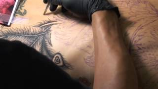 preview picture of video 'BRANTFORD TATTOO - Huge Phoenix Backpiece Tattoo, Amazing!'