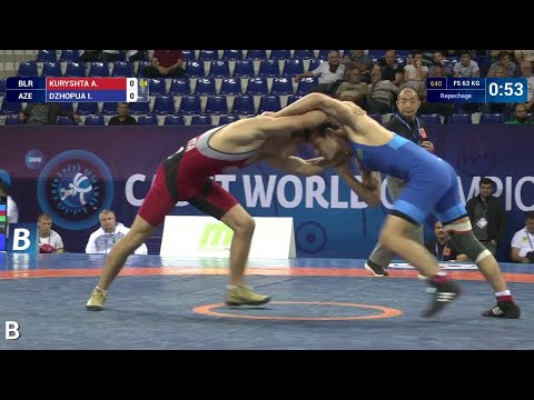 Repechage FS - 63 kg: I. DZHOPUA (AZE) df. A. KURYSHTA (BLR), 3-2